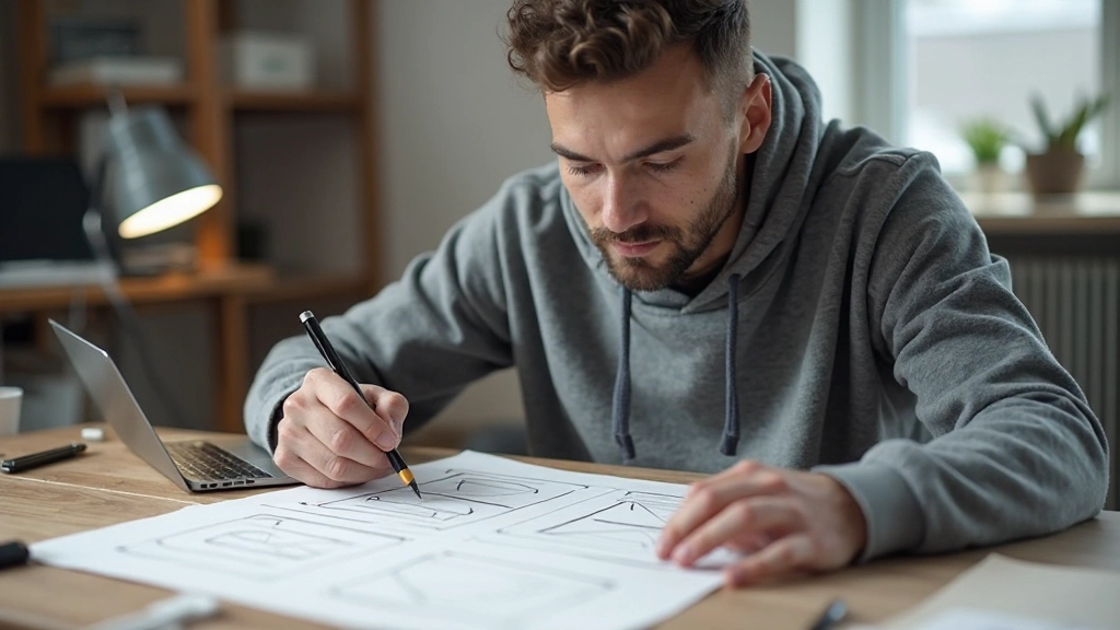 Design iteration process met meerdere wireframe versies van dezelfde pagina, elke versie beter dan de vorige op basis van feedback